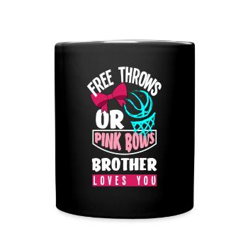 Pink Or Blue Gender Reveal Baby Party Bruder - Tasse einfarbig - Schwarz - Vorne