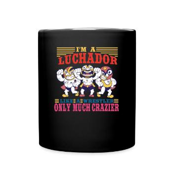 Lustiges mexikanisches Wrestling - Lucha Libre - Tasse einfarbig - Schwarz - Vorne