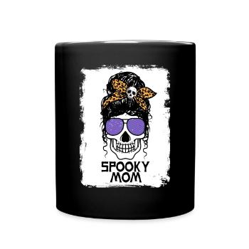 Spooky Mom - Messy Bun - Full Colour Mug - black - Front