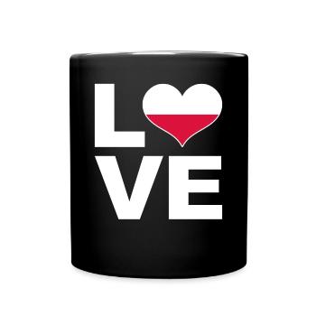 I love Poland heart flag Poland - Full Colour Mug - black - Front