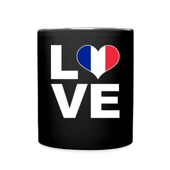 J’aime la France drapeau du cœur France - Mug uni - noir - Devant