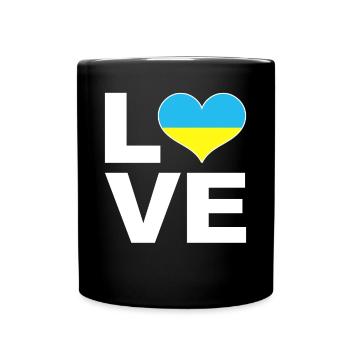 I love Ukraine heart flag Ukraine - Full Colour Mug - black - Front