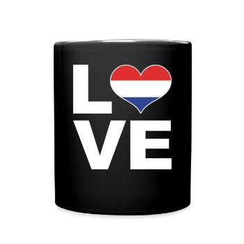 I love Netherlands heart flag Netherlands - Full Colour Mug - black - Front
