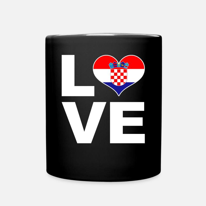 Ich liebe Kroatien Herz Flagge Kroatien - Tasse einfarbig - Schwarz