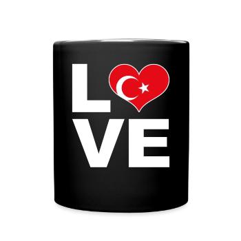 I love Turkey heart flag Turkey - Full Colour Mug - black - Front