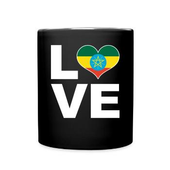 I love Ethiopia heart flag Ethiopia - Full Colour Mug - black - Front