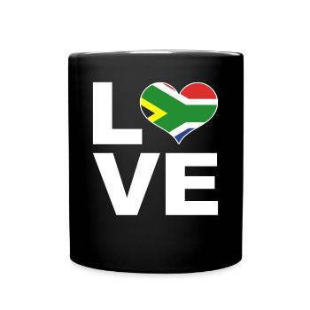 I love South Africa heart flag South Africa - Full Colour Mug - black - Front