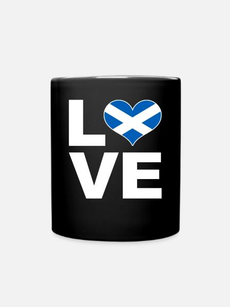 I love Scotland heart flag Scotland - Full Colour Mug - black