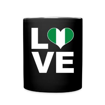 J’aime le drapeau du cœur du Nigeria - Mug uni - noir - Devant