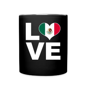 J’aime le drapeau du cœur du Mexique - Mug uni - noir - Devant