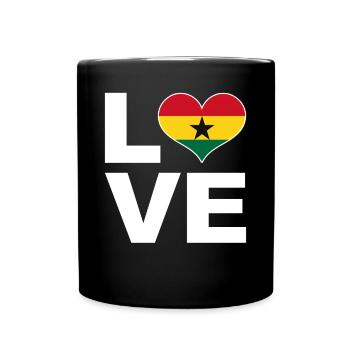 I love Ghana heart flag Ghana - Full Colour Mug - black - Front