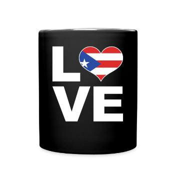 J’adore porto rico drapeau du cœur Porto Rico - Mug uni - noir - Devant