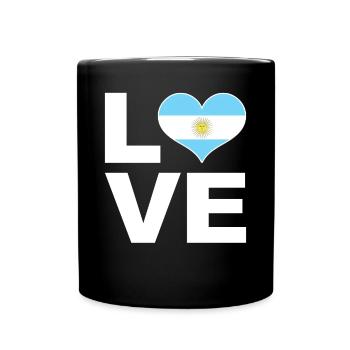 I love Argentina heart flag Argentina - Full Colour Mug - black - Front