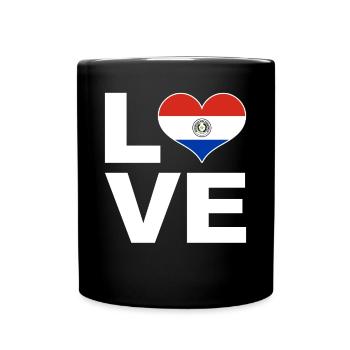 Ich liebe Paraguay Herz Flagge Paraguay - Tasse einfarbig - Schwarz - Vorne