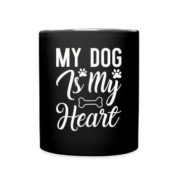 My dog is my heart - Full Colour Mug - black - Front