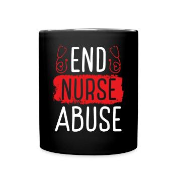 Nurse Abuse Survivor Cardiac Emergency Room Nurse - Full Colour Mug - black - Front