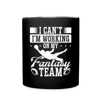 Joueur de football Fantasy Je peux travailler sur mon équipe - Mug uni - noir - Devant