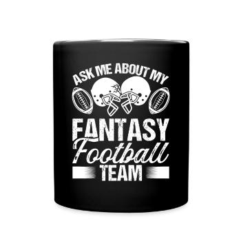 Joueur de football Posez-moi des questions sur mon équipe Fantasy - Mug uni - noir - Devant