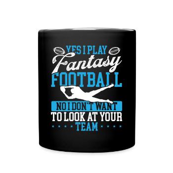 Fantasy Football Player want to look at your Team - Full Colour Mug - black - Front