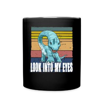Look Into My Eyes Brachiosaurus Dinosaurier - Tasse einfarbig - Schwarz - Vorne