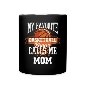 Basketball Mama Muttertag - Tasse einfarbig - Schwarz - Vorne