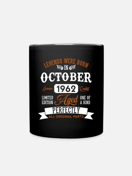 Né en octobre 1962 Cadeau d’anniversaire - Mug uni - noir