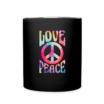 Hippie Peace Flower Power Amour Paix Cadeau - Mug uni - noir - Devant