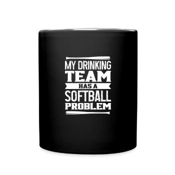 Softball Spieler Baseball Sport Pitcher Geschenk - Tasse einfarbig - Schwarz - Vorne