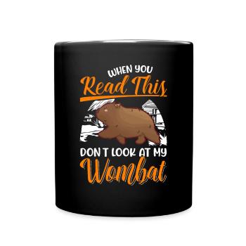 Australischer Wombat Geschenk - Tasse einfarbig - Schwarz - Vorne