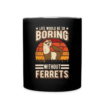Ferret Lover Ferret Gift - Full Colour Mug - black - Front