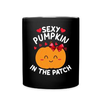 Halloween-Party I Sexy Kürbis im Pflaster I Sexy K - Tasse einfarbig - Schwarz - Vorne