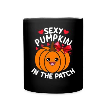Sexy Pumpkin in Patch I Sexy Pumpkin Halloween Party - Full Colour Mug - black - Front