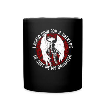 Nordische Mythologie Odin Wikinger Nordisch Gott - Tasse einfarbig - Schwarz - Vorne