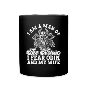 Nordische Mythologie Odin Wikinger Nordisch Gott - Tasse einfarbig - Schwarz - Vorne