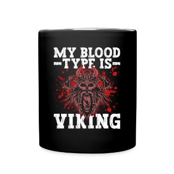 Meine Blutgruppe ist Wikinger - Nordische - Tasse einfarbig - Schwarz - Vorne