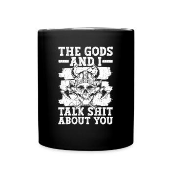 Nordische Mythologie Odin Wikinger Nordisch Götter - Tasse einfarbig - Schwarz - Vorne
