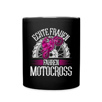 Motocross - Tasse einfarbig - Schwarz - Vorne