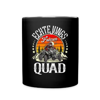 Quad ATV Offroad Quadfahrer - Tasse einfarbig - Schwarz - Vorne