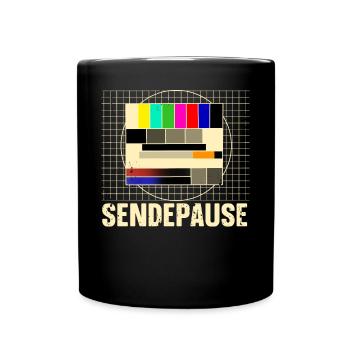Testbild Sendepause - Tasse einfarbig - Schwarz - Vorne