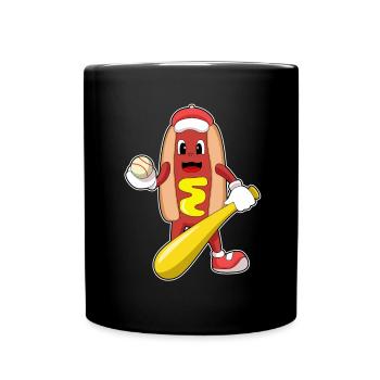 Hotdog Baseball Baseball Bat - Full Colour Mug - black - Front