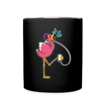 Musique casque Flamingo - Mug uni - noir - Devant