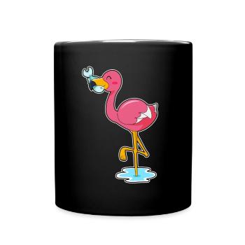 Poisson flamant rose - Mug uni - noir - Devant