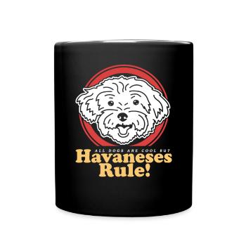 Chiens havanais | Cadeau de propriétaire de chien - Mug uni - noir - Devant