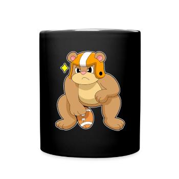 Bär American Football Sport - Tasse einfarbig - Schwarz - Vorne