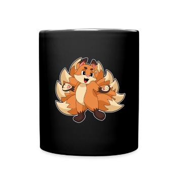 Lustiger Fuchs - Tasse einfarbig - Schwarz - Vorne