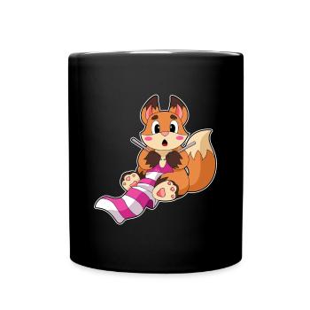 Fox Scarf - Full Colour Mug - black - Front
