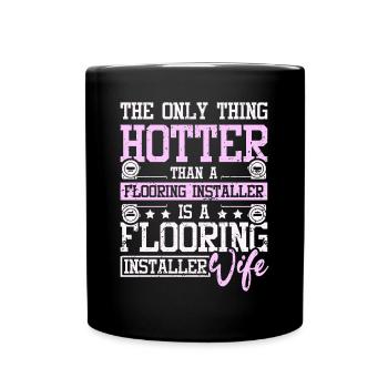 Flooring installer wife - Tasse einfarbig - Schwarz - Vorne