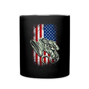 Usa installateur de revêtements de sol drapeau américain 4 juillet - Mug uni - noir - Devant