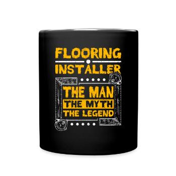 Installateur de revêtements de sol homme mythe légende - Mug uni - noir - Devant