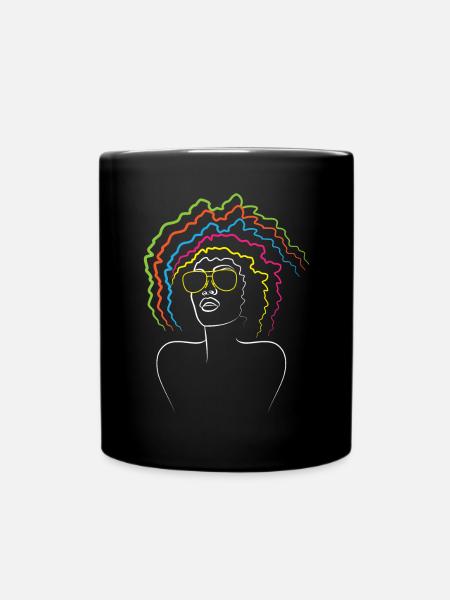 Black And Proud Black History Month Afrocentric - Full Colour Mug - black